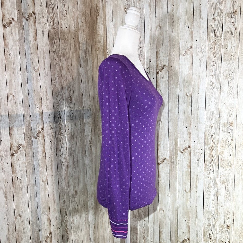 Women's Hurley Graphic Long Sleeve Tee | Purple | Size Small | Scoop Neck Top - Picture 3 of 10